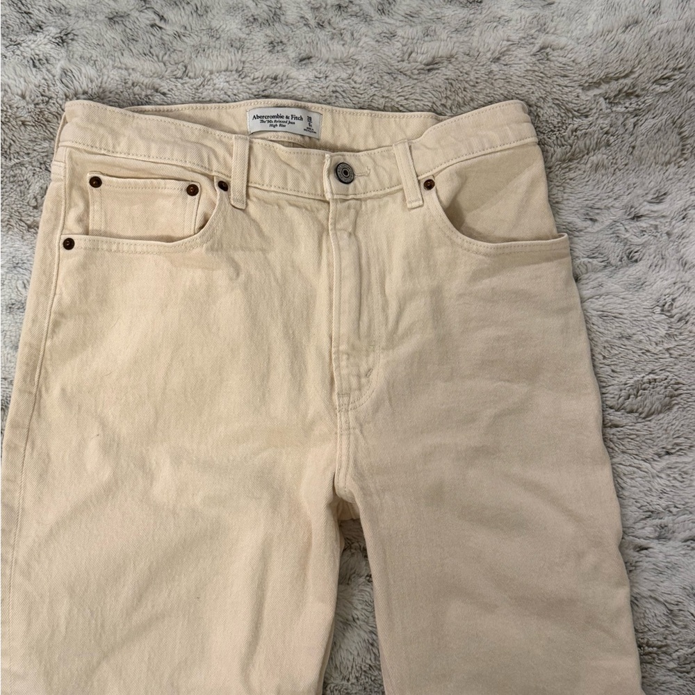 Abercrombie & Fitch Cream Slim Jeans